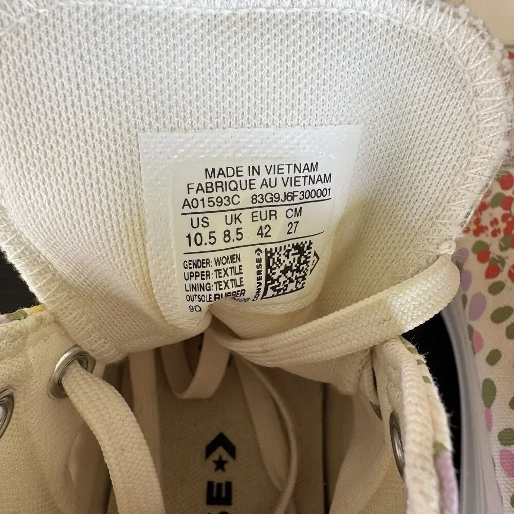 Chuck Taylor All Star‎ Move Things To Grow. Platform High Top. Floral. Sz 10.5